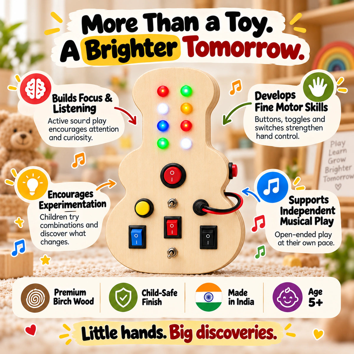RedMonkys Melody Explorer supporting focus, fine motor skills, experimentation and independent musical play