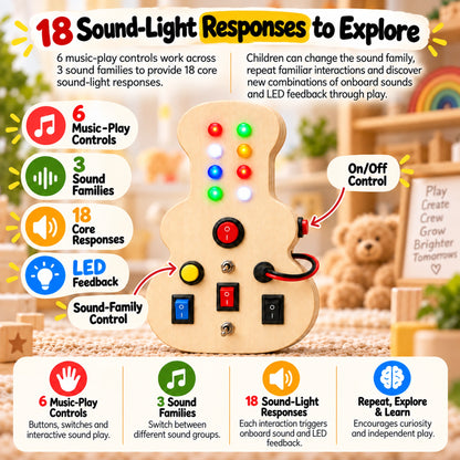 RedMonkys Melody Explorer with 18 sound-light responses, 3 sound families and 6 music-play controls