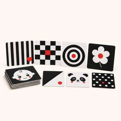 RedMonkys Baby Contrast Cards 0 to 6 months newborn visual stimulation cards