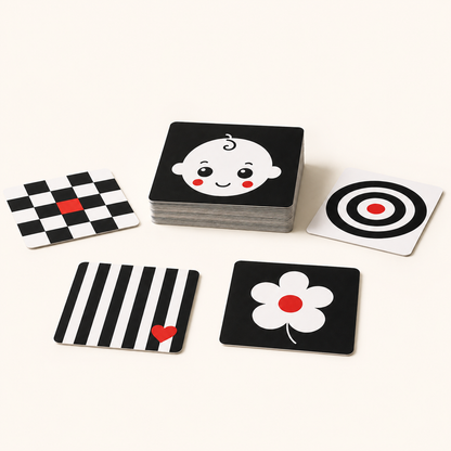 RedMonkys Baby Contrast Cards 0 to 6 months high contrast card spread