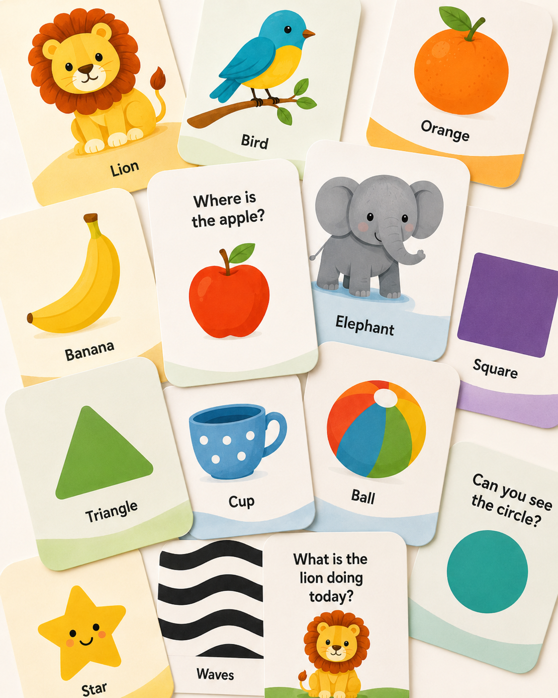 RedMonkys Baby Discovery Cards 6 plus months shapes animals colours and objects
