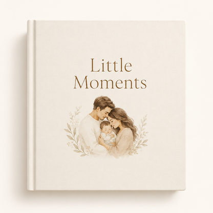 RedMonkys Little Moments Baby Photo Album warm ivory hardcover front cover