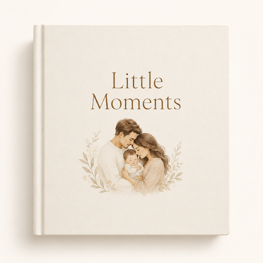 RedMonkys Little Moments Baby Photo Album warm ivory hardcover front cover