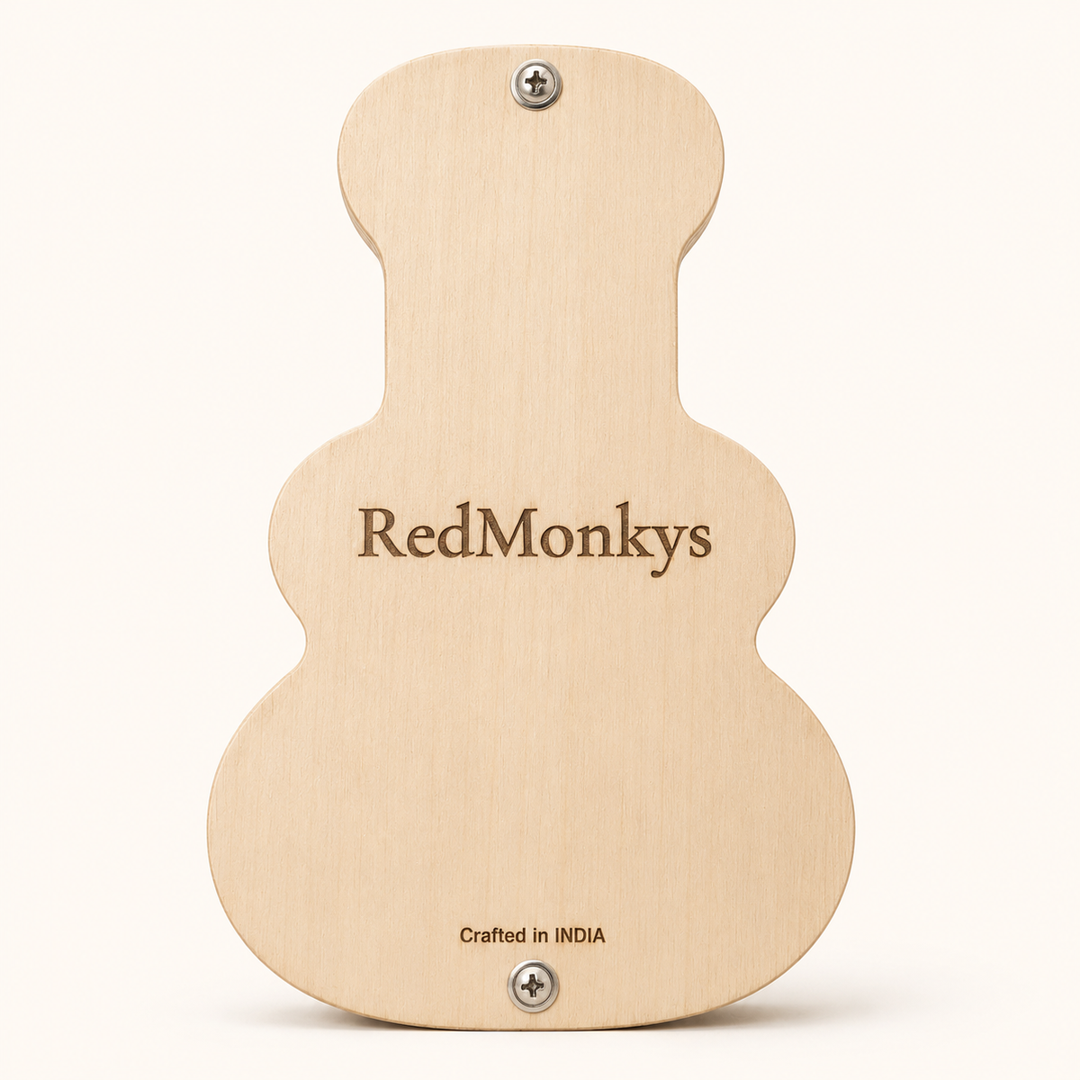 Back view of RedMonkys Melody Explorer Busy Board with engraved branding and Crafted in India detail