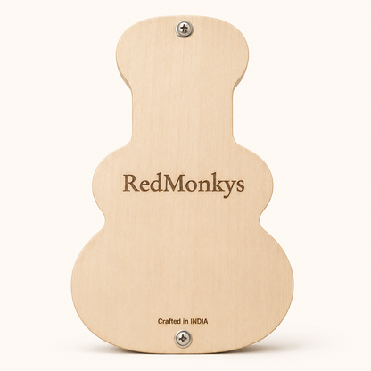 Back view of RedMonkys Melody Explorer Busy Board with engraved branding and Crafted in India detail