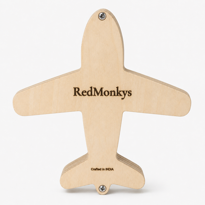Back view of RedMonkys Sky Explorer Busy Board with engraved RedMonkys branding
