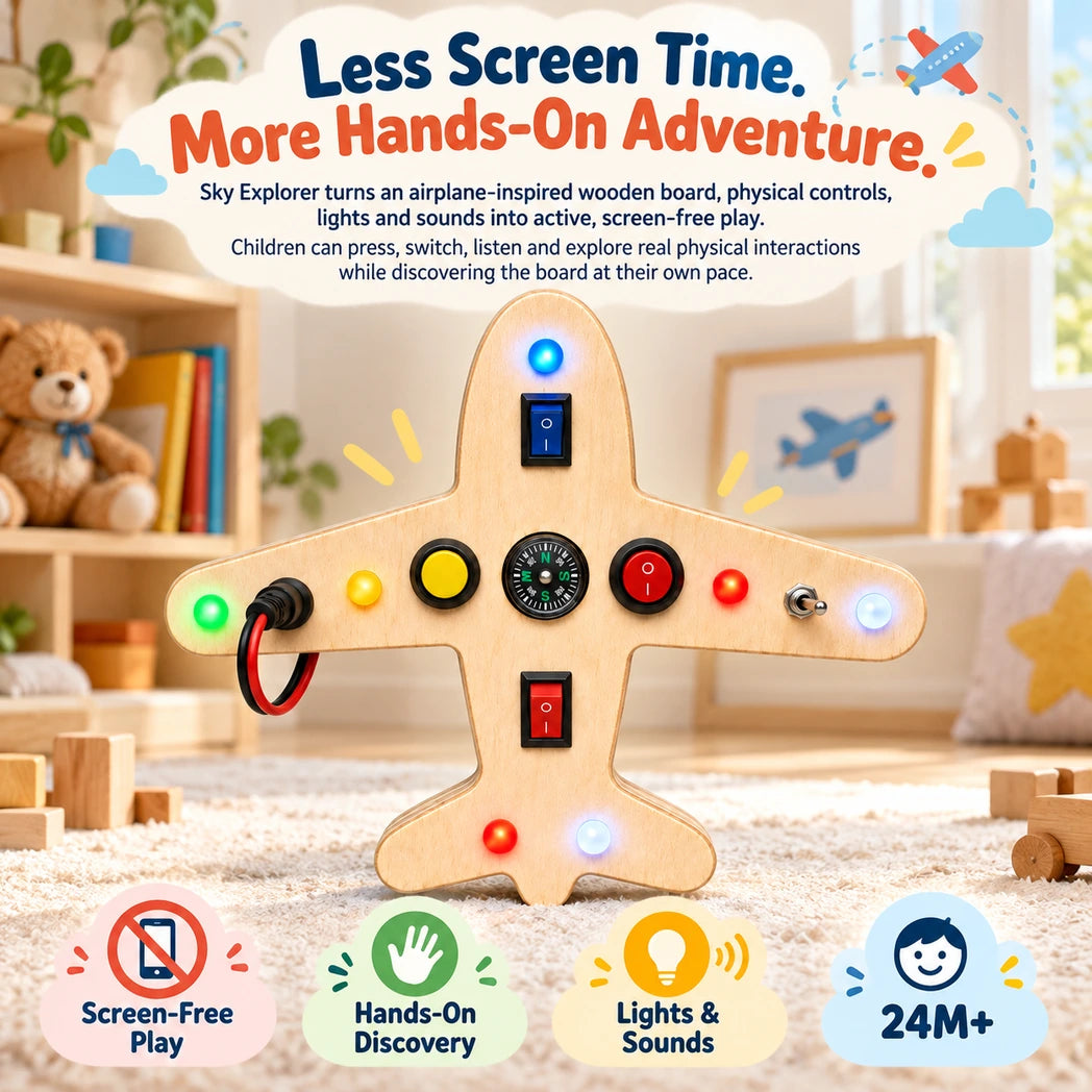 RedMonkys Sky Explorer Busy Board for hands-on screen-free play