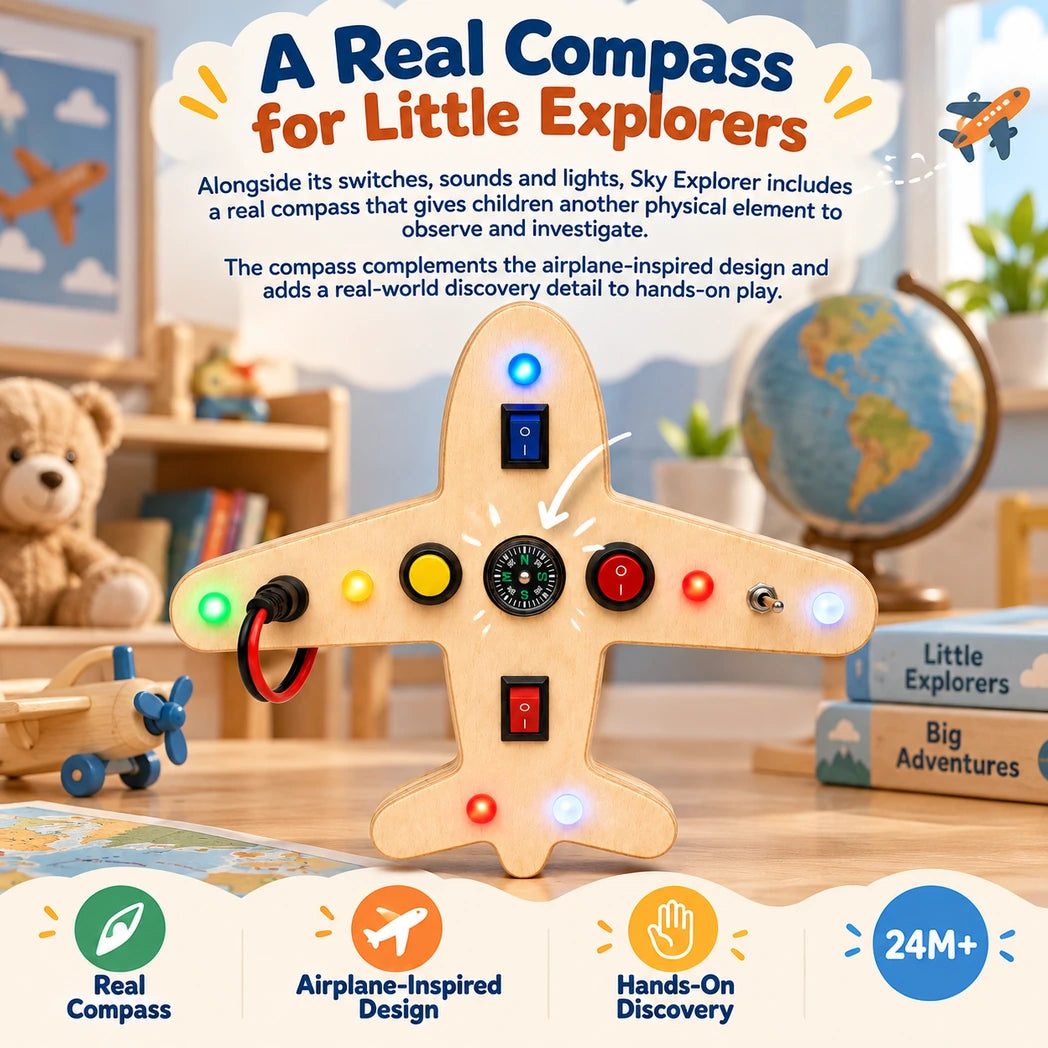 Real compass on the RedMonkys Sky Explorer Busy Board
